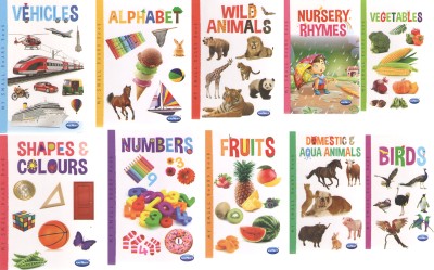 Vehicle, Alphabet, Wild Animals, Nursery Rhymes, Vegetable, Shape & Colours, Numbers, Fruits, Domestic & Aqua Animals, Birds(Hardcover, NAVNEET EDUCATION)