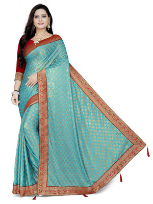 JANKITRENDZ Self Design Bollywood Lycra Blend Saree(Light Blue)