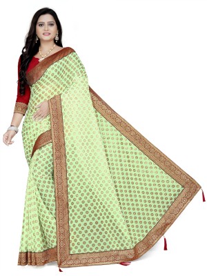 RADHEY Self Design Bollywood Lycra Blend Saree(Green)