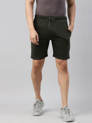 Billion Solid Men Green Basic Shorts