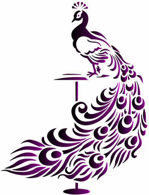 Jump up 58 cm Peacock Self Adhesive Sticker(Pack of 1)