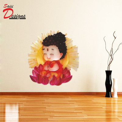 Decals Point 48 cm Buddha Wall Sticker to add life to your Walls (Medium) Self Adhesive Sticker(Pack of 1)