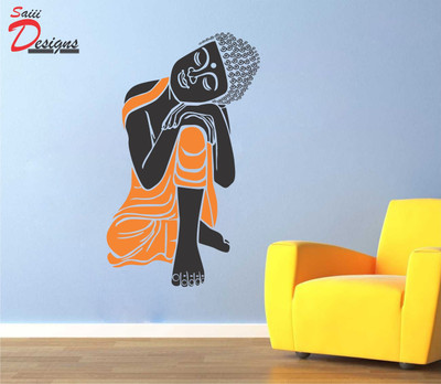 Decals Point 86 cm Buddha Wall Sticker to add life to your Walls (Medium) Self Adhesive Sticker(Pack of 1)