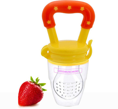 Goodmunchkins Medium Fresh Food Nibbler Fruit Feeder Silicon Nipple Pacifier Color Yellow Pack of 1 Feeder(Yellow)