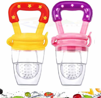 smilykid Baby Fruit nibbler with rattle and Feeding bottle with spoon for kids Teether(Multicolor)