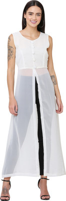 BOOI Casual Solid Women White Top