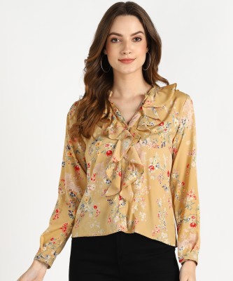 SHASHVI Casual Printed Women Yellow Top