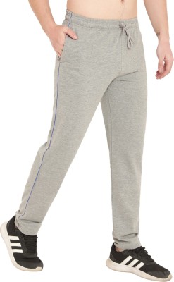 ROCKCENT Sportswear Stretchable Casualwear Cottn Trackpant side Zipper Pockets Solid Men Grey Track Pants