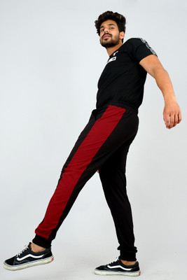 scrott fitness Colorblock Men Black Track Pants