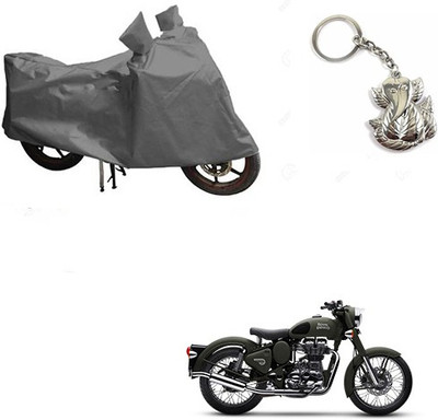 RPSENTTERPR Two Wheeler Cover for Royal Enfield(Battle, Grey)