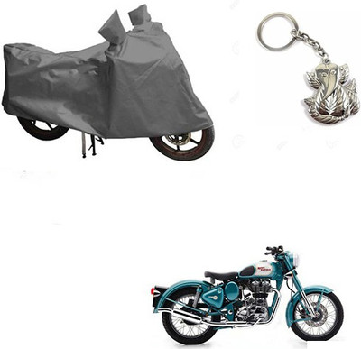 RPSENTTERPR Two Wheeler Cover for Royal Enfield(500, Grey)