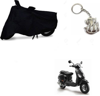 RPSENTTERPR Two Wheeler Cover for Piaggio(Vespa, Black)