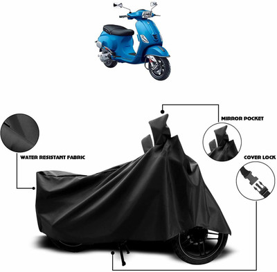 KEDIT Waterproof Two Wheeler Cover for Vespa(Black)