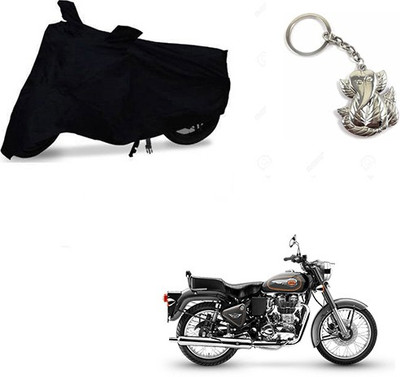RPSENTTERPR Two Wheeler Cover for Royal Enfield(Bullet 500, Black)