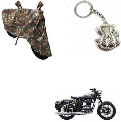 RPSENTTERPR Two Wheeler Cover for Royal Enfield(Battle Green, Multicolor)