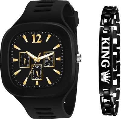 Mahi Trendz I Square Black 7 Series MLR-301 Analog Watch  - For Boys