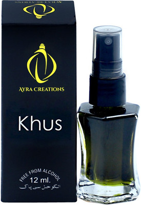 ayra creations Khus Attar Perfume - 12ml In Spray Bottle (with 1 Surprise Gift) / Original & 24 Hours Long Lasting Fragrance/Real & Natural Aroma For Men And Women Herbal Attar(Natural) ayra creations Khus Attar Perfume - 12ml In Spray Bottle (with 1 Surprise Gift) / Original & 24 Hours Long Lasting Fragrance/Real & Natural Aroma For Men And Women Herbal Attar(Natural)