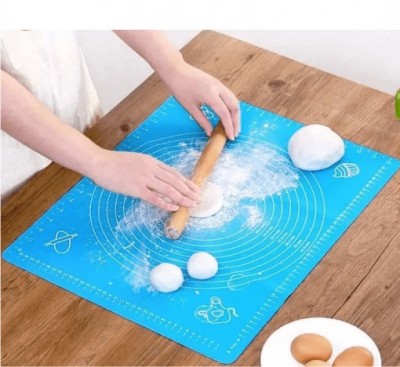 PRIMEFAIR Silicone Baking Mat Rolling Stretchable Atta Kneading Chapati Roti Mat Liner Heat Resistance Table Placemat Pad Pastry | Reusable BPA Free | (Multicolor) Food-grade Silicone Baking Mat(Pack of 1)