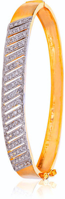 72% OFF on alysa Brass, Silver Cubic Zirconia Rhodium, Gold-plated Bangle