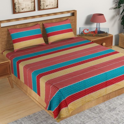 Idalia Homes 144 TC Cotton Double Abstract Flat Bedsheet(Pack of 1, Multicolor)