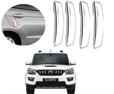 I Pop Plastic Car Door Guard(White, Pack of Pack of 4, Mahindra, Scorpio)