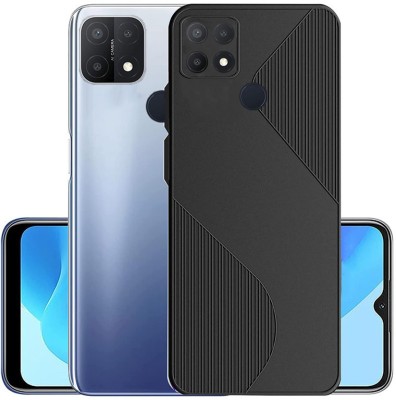 Cafune Back Cover for Oppo A15(Black, Grip Case, Silicon, Pack of: 1)