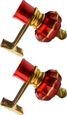 Sun Shield Maroon Curtain Knobs, Curtain Hooks, Rod Rail Bracket Metal(Pack of 2)