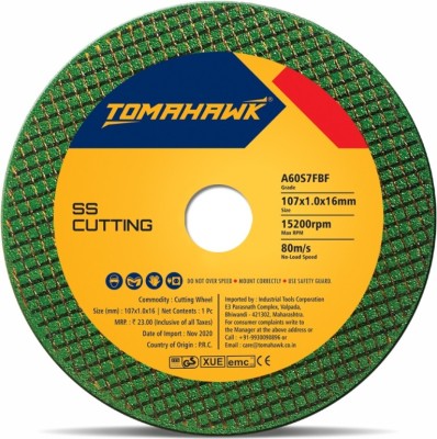 Tomahawk 4inch Double Net Cut Off Wheel for Metal & Stainless Steel 107x1.0x16mm - Green Cut Off Wheel Metal Cutter