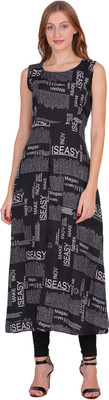 Manggo Women A-line Black Midi/Calf Length Dress