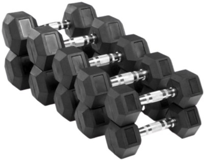 HACKERX Hexa (5kg * 2pcs = 10KG) For Home & GYM Fixed Weight Dumbbell(10 kg)