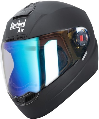 Steelbird Air SBA-1 RAINBOW HI-QUALITY FULL FACE MATEE HELMET 580 MM SIZE (M) Motorsports Helmet(Black)