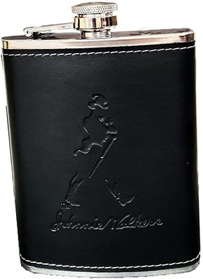 Gabbar @Johnnie walker hip flask with set of two glass and 1 funnel Set Stainless Steel Hip Flask(230 ml)