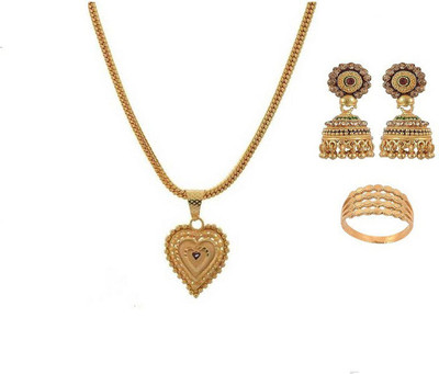 Weldecor Brass Gold-plated Gold Jewellery Set(Pack of 1)