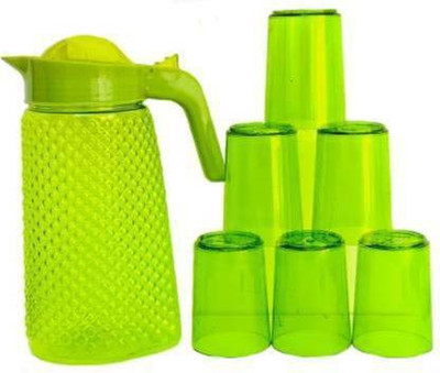 STORKINS 1.5 L unbreakable jug with beautiful 6 glasses set for juice /water serves unbreakable jug Jug Glass Set (plastic) Jug Glass Set(PLASTIC)
