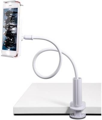 BUFONA BUFA-0976GNK BEST BUY Lazy Bracket Mobile Phone Stand, Cell Phone Clip-on Stand Holder - with Grip Flexible Long Arm Gooseneck Bracket Mount Clamp for Mobiles and Tablets Long Arm Clip | Flexible | Foldable | 360 Degree Phone Mount Lazy Desktop Tablet Stand Portable Cell Phone Holder, use for Making video , singing , study, calling , watching movie on bed lazy stand , clip mobile holder lazy mobile bed stand holder Mobile Holder