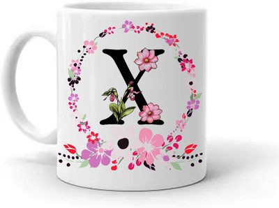 Ser Ak Alphabet X Designer Ceramic Coffee Mug(325 ml)