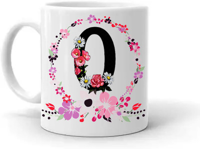 Ser Ak Alphabet O Designer Ceramic Coffee Mug(325 ml)