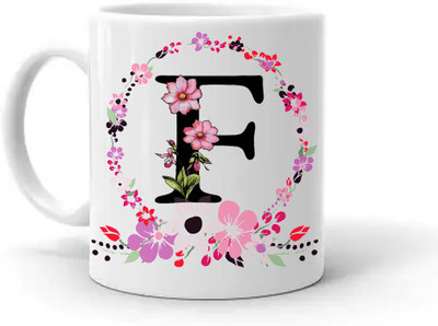 Ser Ak Alphabet F Designer Ceramic Coffee Mug(325 ml)