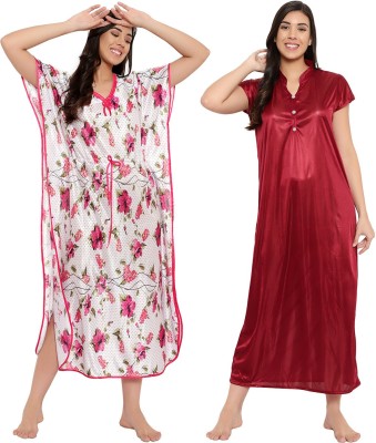 Zionity Women Nighty(Multicolor)