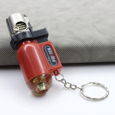 ASRAW Red Cylindrical shaped Windproof Jet Flame Lighter with Fixed Fire Switch Refillable Pocket Lighter(Red)