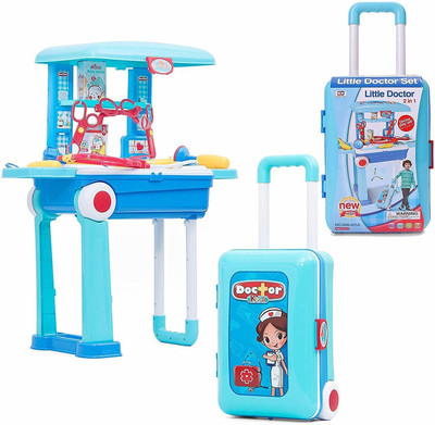 Kid Kraze 2 in 1 Pretend Play Doctor Set with Suitcase Trolley for Kids