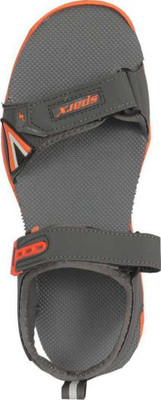 Sparx SS 473 Men Sandals(Grey, Orange, Black , 6)