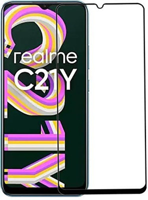 BRENZZ Edge To Edge Tempered Glass for realme C21Y(Pack of 1)