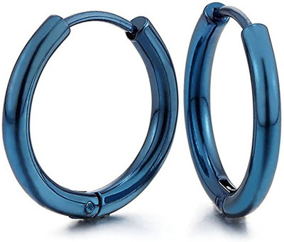 RAUR Blue Bali Round Stainless Steel Stud Earring for Mens/Boys/Girls/Womens/Unisex (1 Pair) Metal Stud Earring, Hoop Earring