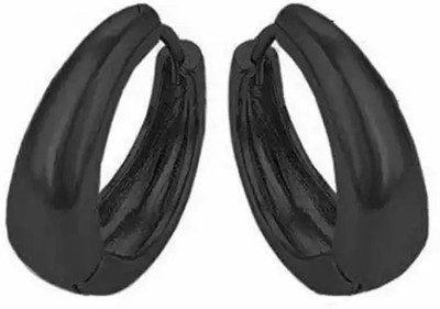 ShobhRam Black Kaju Studs Earring for Mens/Boys/Girls/Womens/Unisex Stainless Steel Stud Earring (1 Pair) Metal Huggie Earring