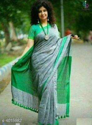 Asha Boutique Printed Daily Wear Pure Cotton Saree(Green)