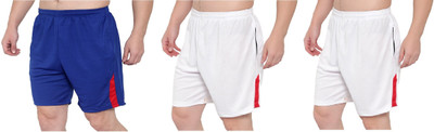 Zonecart Solid Men Light Blue, White, White Regular Shorts