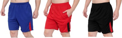 Zonecart Solid Men Light Blue, Red, Black Regular Shorts