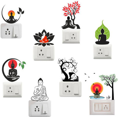 Archi Graphics Studio 25 cm Switch Board Sticker Self Adhesive Sticker(Pack of 8)