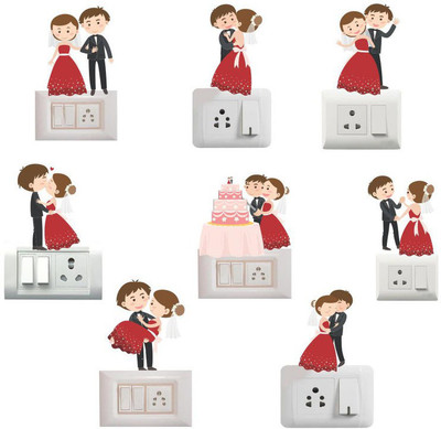 Archi Graphics Studio 25 cm Switch Board Sticker Self Adhesive Sticker(Pack of 8)